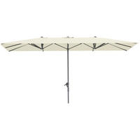 DOPPELSONNENSCHIRM aus Polyester & Metall 451x264x264 cm in Beige mit Kurbel - Beige, Metall (264/264cm) - Modfu