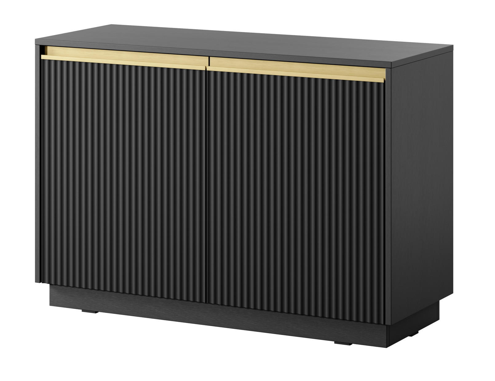 KOMMODE 2 Türen 104 cm Baron - gold accessories, Schwarz - Schwarz, Holz (104/72/39cm) - Emporius