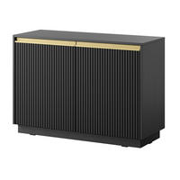 KOMMODE 2 Türen 104 cm Baron - gold accessories, Schwarz - Schwarz, Holz (104/72/39cm) - Emporius