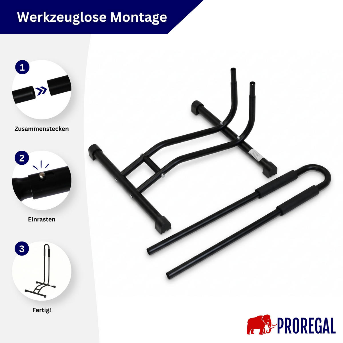 FAHRRADSTÄNDER STAND 2ER SET BIS 29 ZOLL WASSERFEST - Schwarz, Metall (43/74/43cm) - PROREGAL
