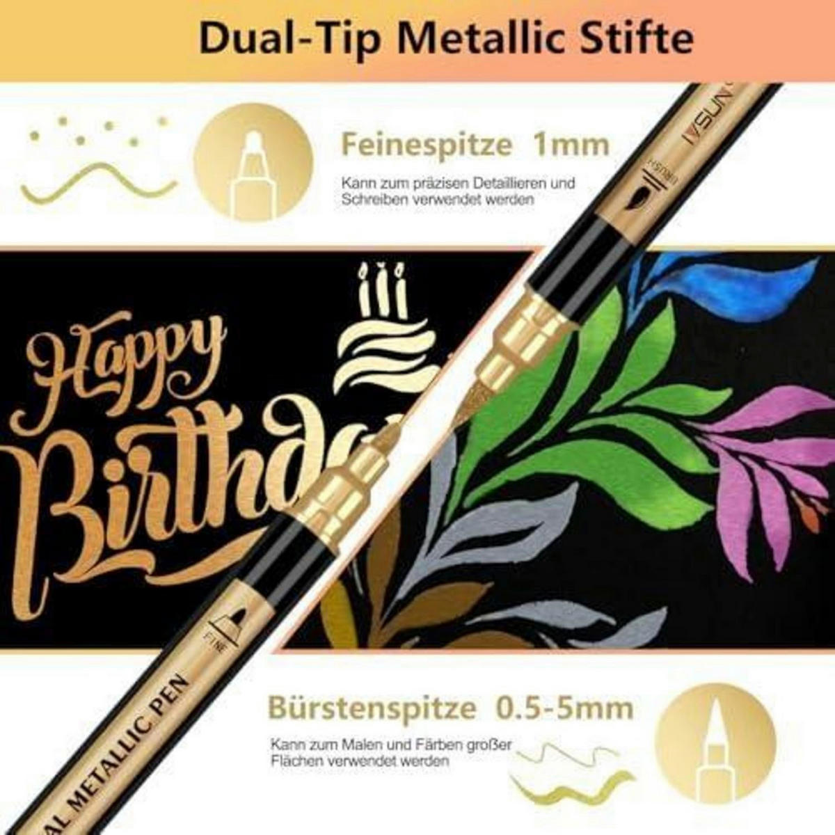 ACRYLSTIFTE Set 72-teilig mit Metallic-Effekt - Multicolor, Kunststoff (1/1/15cm)