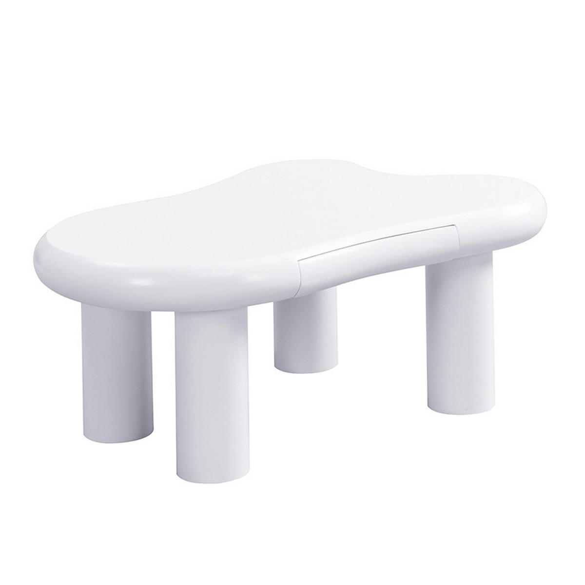 COUCHTISCH DE-048 Cloud Weiß - Weiß, Holzwerkstoff (66/98/40cm) - ComfortXL