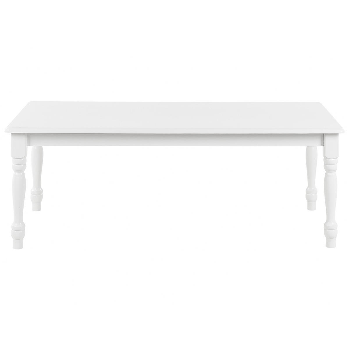 COUCHTISCH weiß rechteckig 60/120 cm Kokomo - Weiß, Holzwerkstoff (120/60/45cm) - Beliani