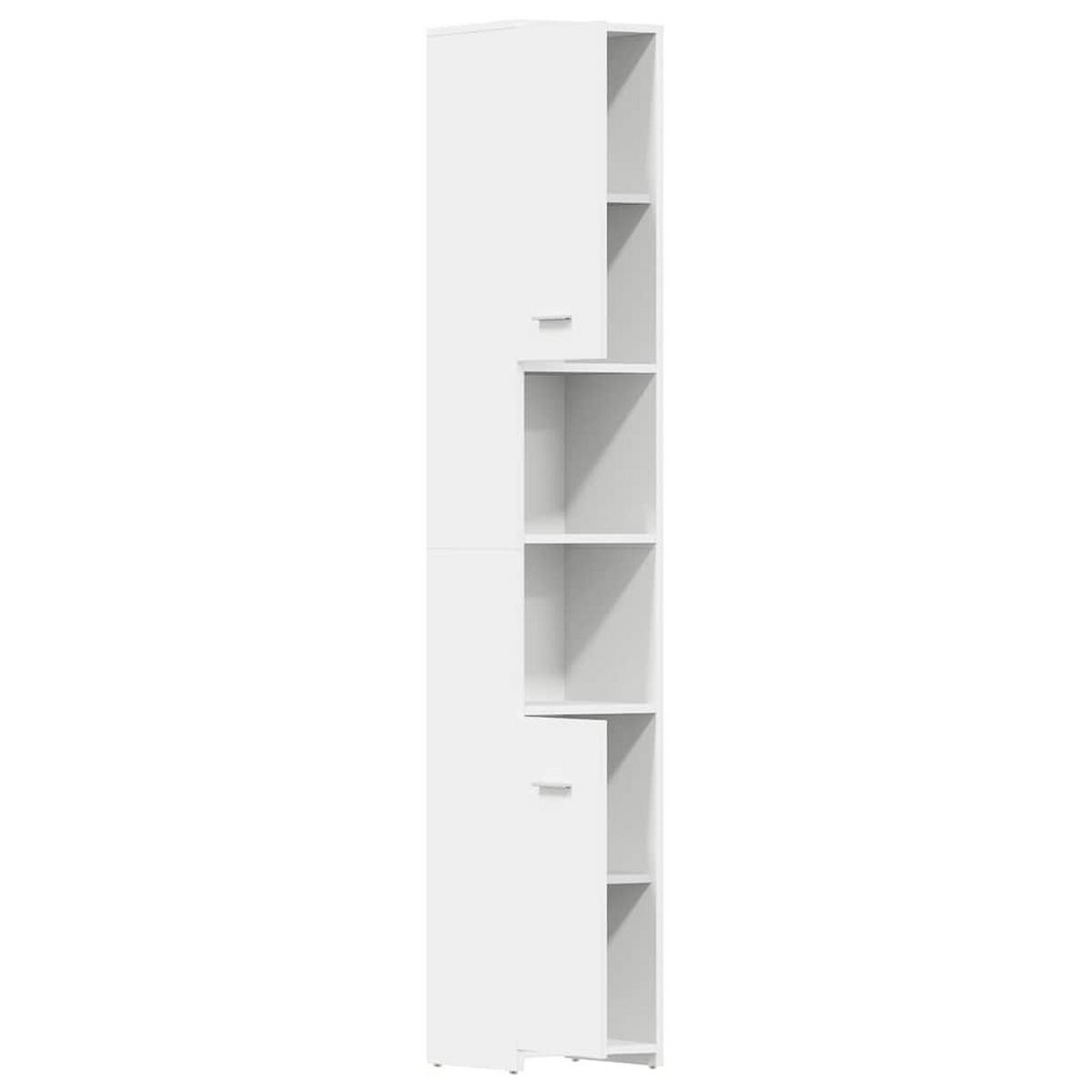 BADEZIMMERSCHRANK Weiss 30/30/183,5 Cm Holzwerkstoff - Weiß, Holzwerkstoff (30/183.5/30cm) - vidaXL