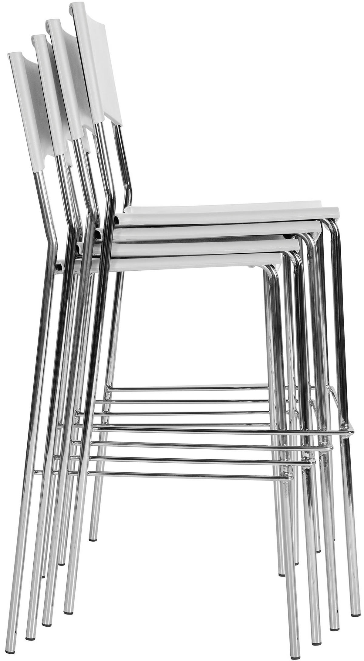 BARHOCKER Metall weiß - Chromfarben/Weiß, Metall (43/114/41cm) - CLP