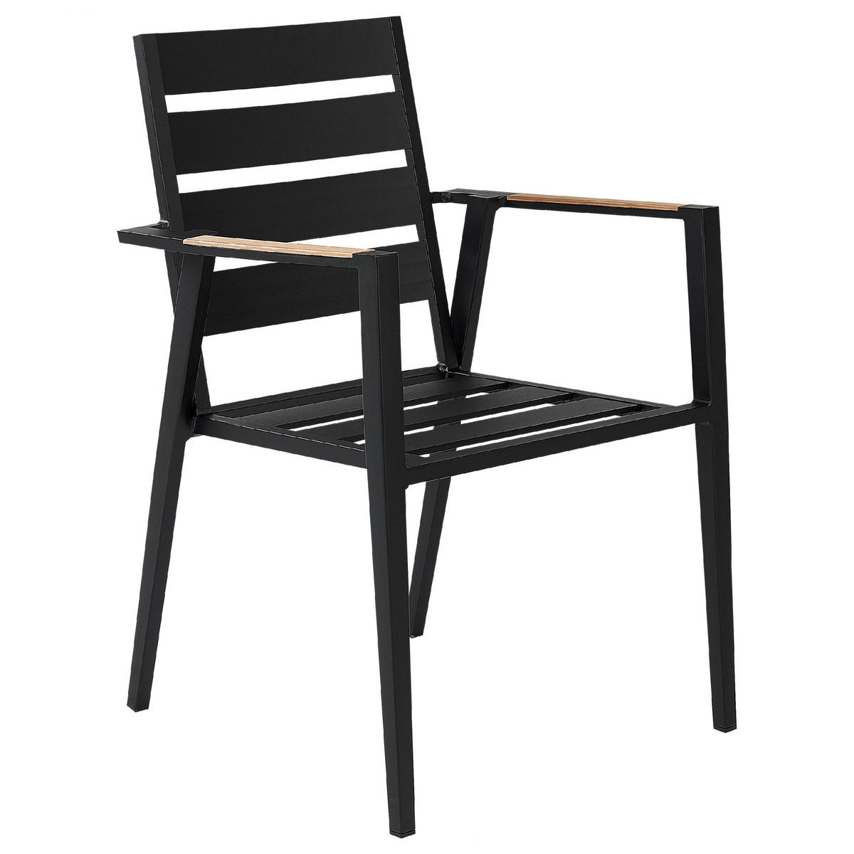 GARTENSTUHL 6er-Set Aluminium schwarz Taviano - Schwarz, Metall (54/86/58cm) - Beliani