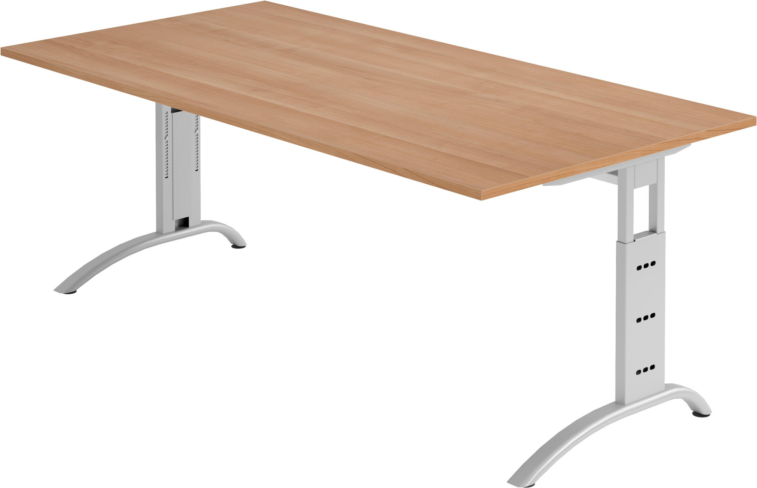SCHREIBTISCH Serie-F 100/200/74 cm in Nussbaumfarben - Nussbaumfarben, Holzwerkstoff (100/200/74cm) - bümö