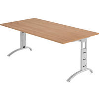 SCHREIBTISCH Serie-F 100/200/74 cm in Nussbaumfarben - Nussbaumfarben, Holzwerkstoff (100/200/74cm) - bümö