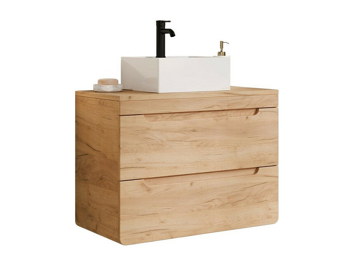 EINZELWASCHTISCH - 80cm x 46cm - MDF - naturfarben hell - ARUBA - Naturfarben, Holz (80/59/46cm) - Vente-Unique