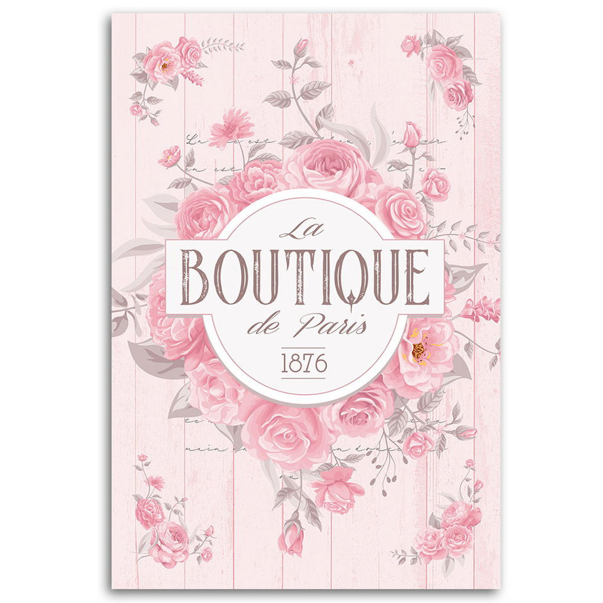 KUNSTDRUCK Rosa 80/120 cm - Pink, Textil (80/120cm) - KUNSTLOFT