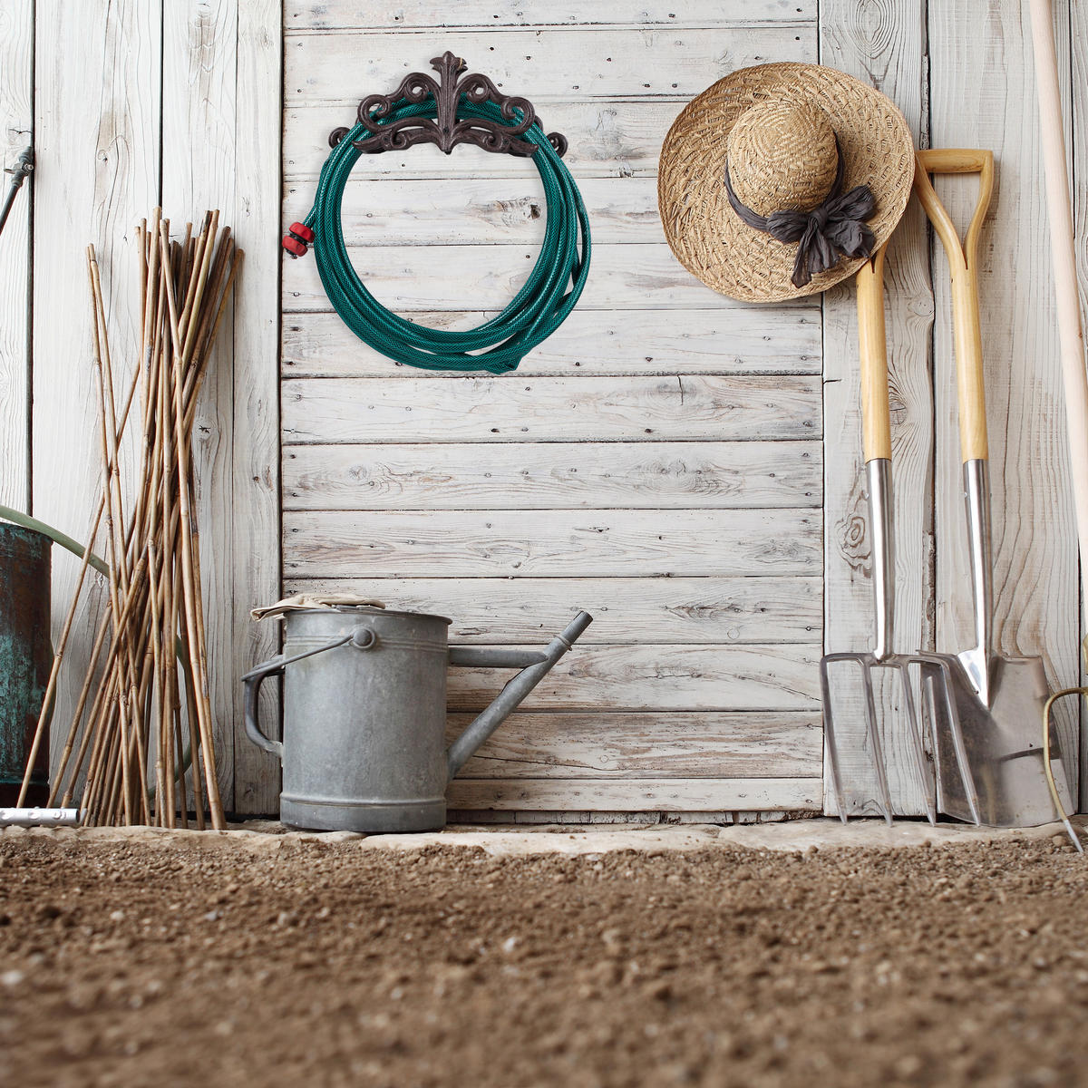 SCHLAUCHHALTER - Weiß, Metall (36/15/15cm) - Relaxdays