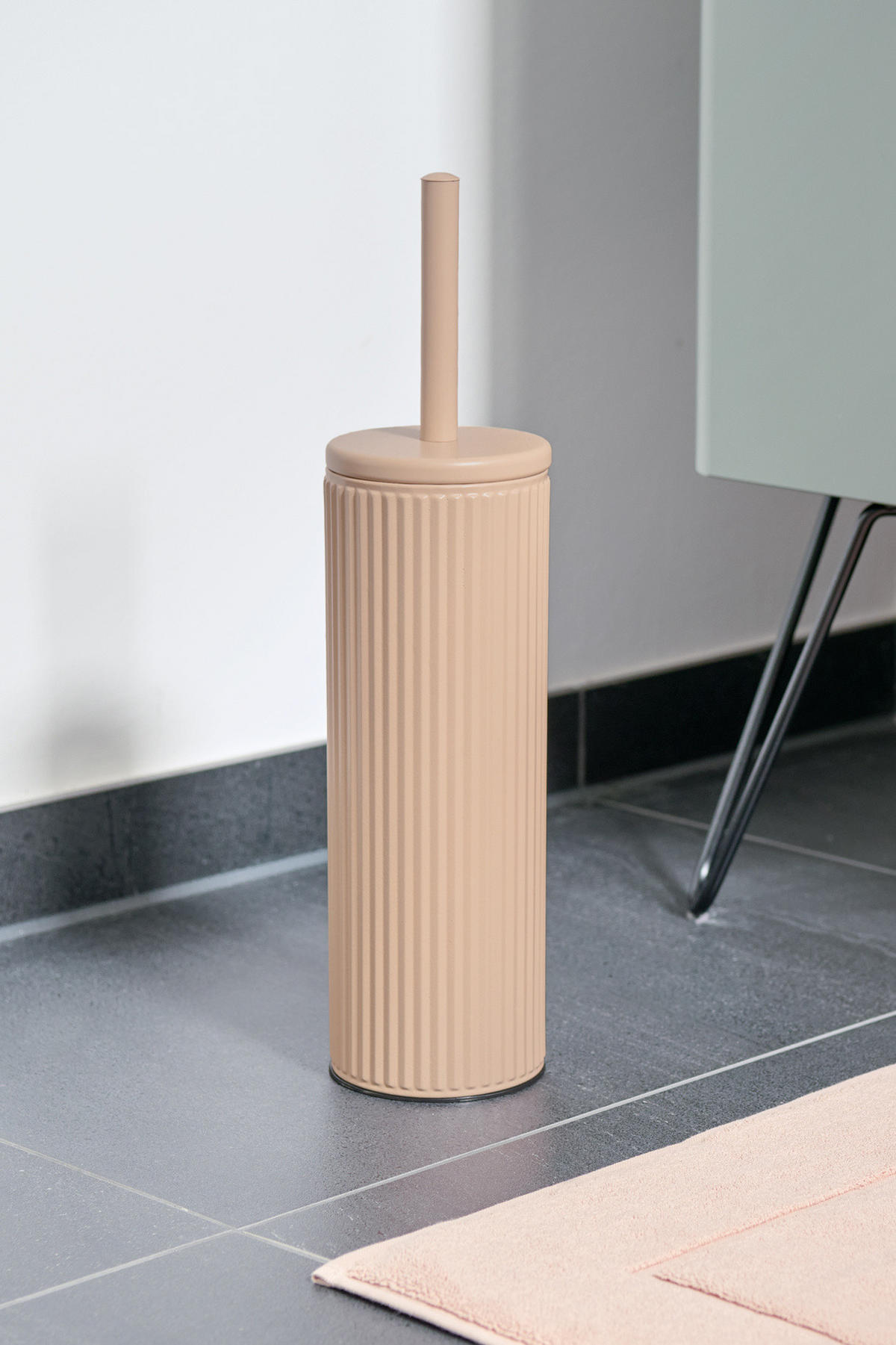 WC-BÜRSTE Metallbehälter Brass Tone Ø 9,7 cm - Creme, Metall (9.7/40/9.7cm) - ZELLER