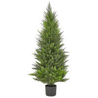KUNSTPFLANZE im Blumentopf 120 cm Grün/Dunkler Holzfarbton Cedar Tree - Dunkelbraun/Grün, Kunststoff (120cm) - Beliani