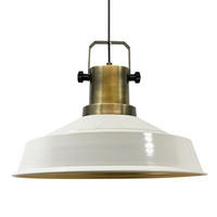 PENDELLEUCHTE Asletl Metall 41/28 cm - Goldfarben/Weiß, Metall (41/28cm) - Bamyum