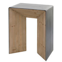 KONSOLENTISCH eckig Braun, Metall - Silberfarben/Braun, Holz (40/60/80cm) - MCW