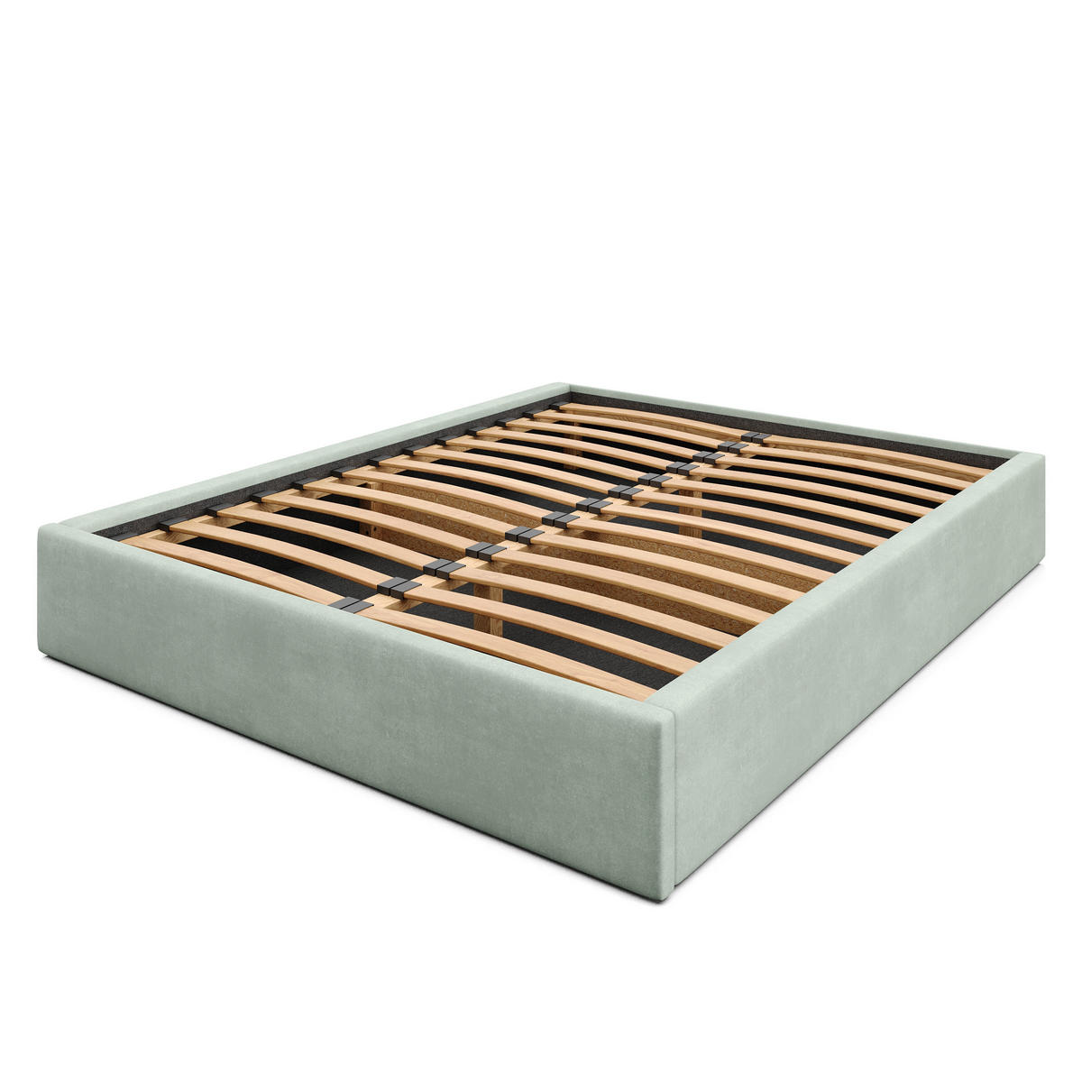 POLSTERBETT 160x200cm Bett mit Stauraum Lattenrost Mint - Mintgrün, Holz/Holzwerkstoff (160/200cm) - Muralo