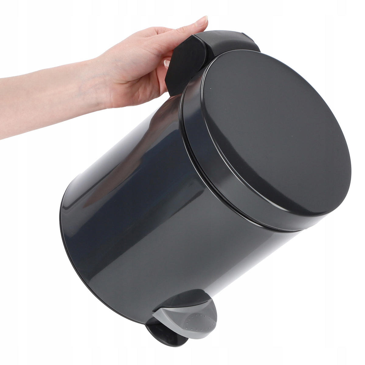 MÜLLEIMER 5L Anthrazit - Anthrazit, Metall (18.7/18.7cm) - KADAX