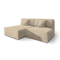 ROHOVÁ SEDAČKA FIORO krémová - šedá/krémová, dřevo/textil (204/148cm) - MASSENO