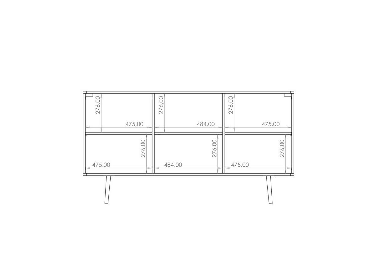 SIDEBOARD Elio Braun mit Graphit - Schwarz/Braun, Holzwerkstoff (80/90/41cm) - Bettso