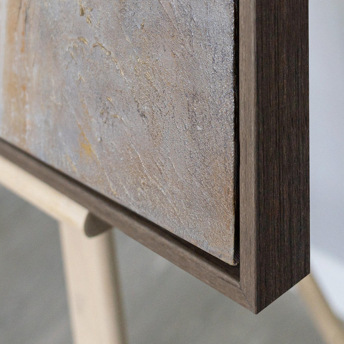 GEMÄLDE Energiestrahl Schattenfugenrahmen Grau 70x50 cm - Grau, Holz (70/50cm) - YS-art gallery