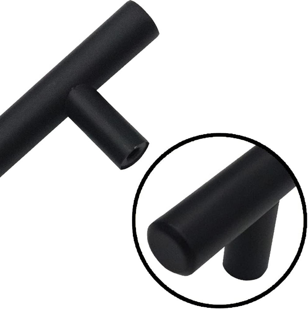 MÖBELGRIFF 8er-Set 128 mm Edelstahl - Schwarz, Metall (2.5/3.2/20cm)