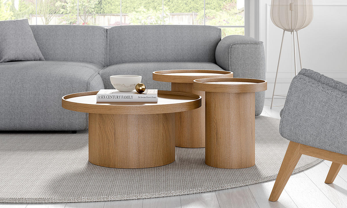 COUCHTISCH - MDF - Eiche - Eichefarben, Holzwerkstoff (80/80/35cm) - home24