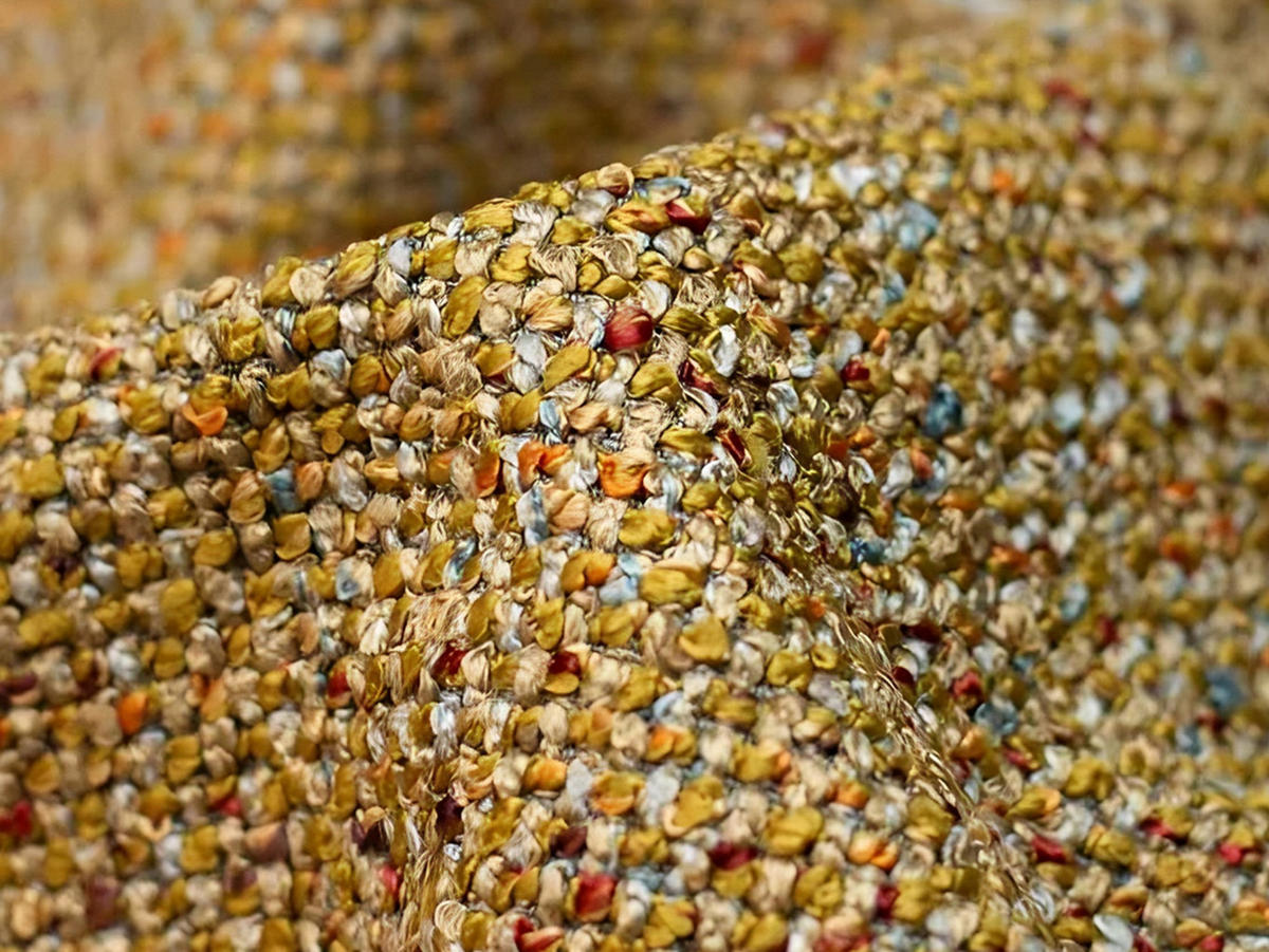 POUF Strukturstoff Stoff Gelb - Currygelb/Gelb, Kunststoff/Textil (80/43/93cm) - Makamii