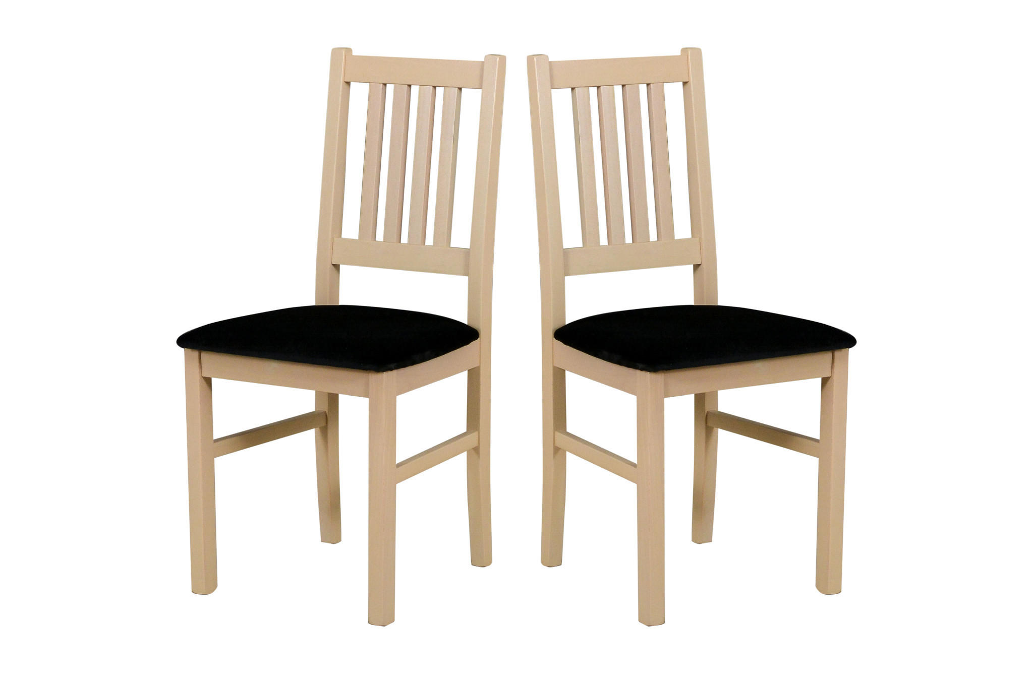 STUHL Bos 1 (2er Set) - Schwarz/Sonoma Eiche, Holz (43/94/40cm) - Leaf Design