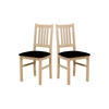 STUHL Bos 1 (2er Set) - Schwarz/Sonoma Eiche, Holz (43/94/40cm) - Leaf Design