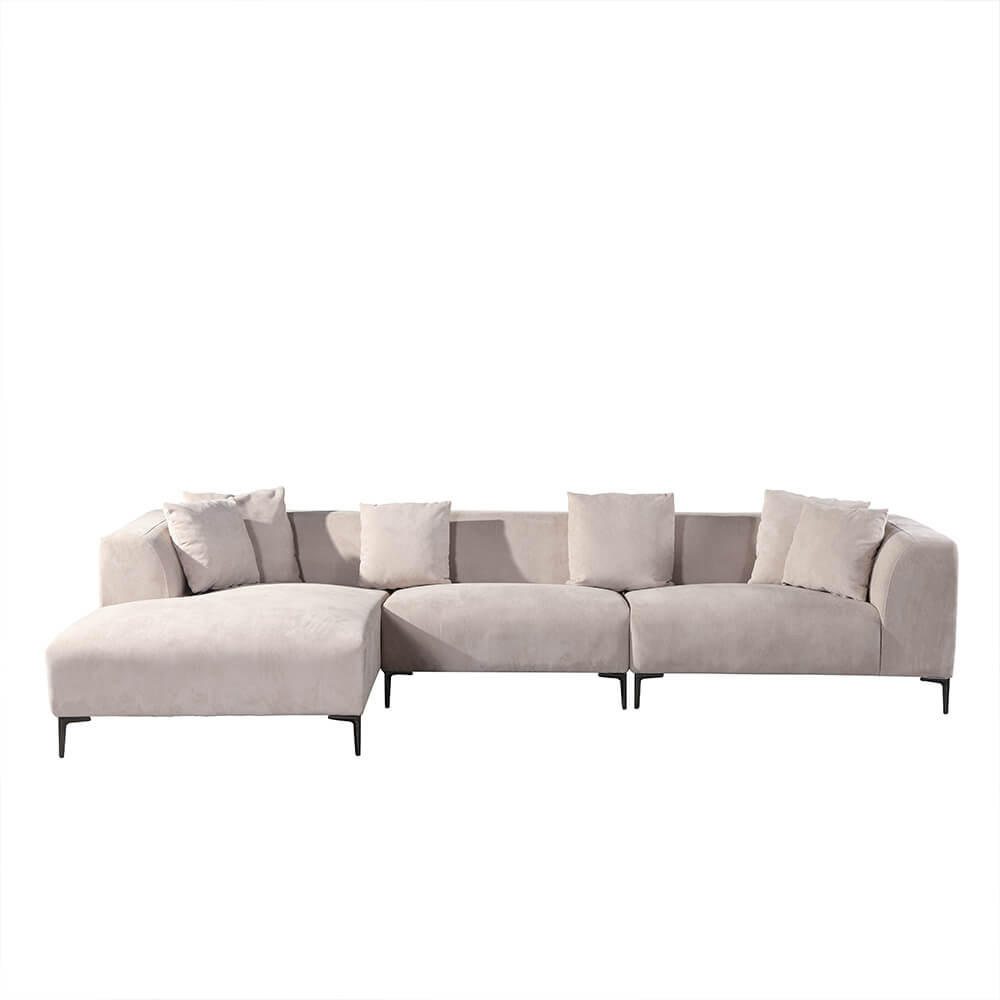 ECKSOFA TORINO - 344 x 178 cm Beige Links - Beige, Kunststoff (344/178cm) - Home Deluxe