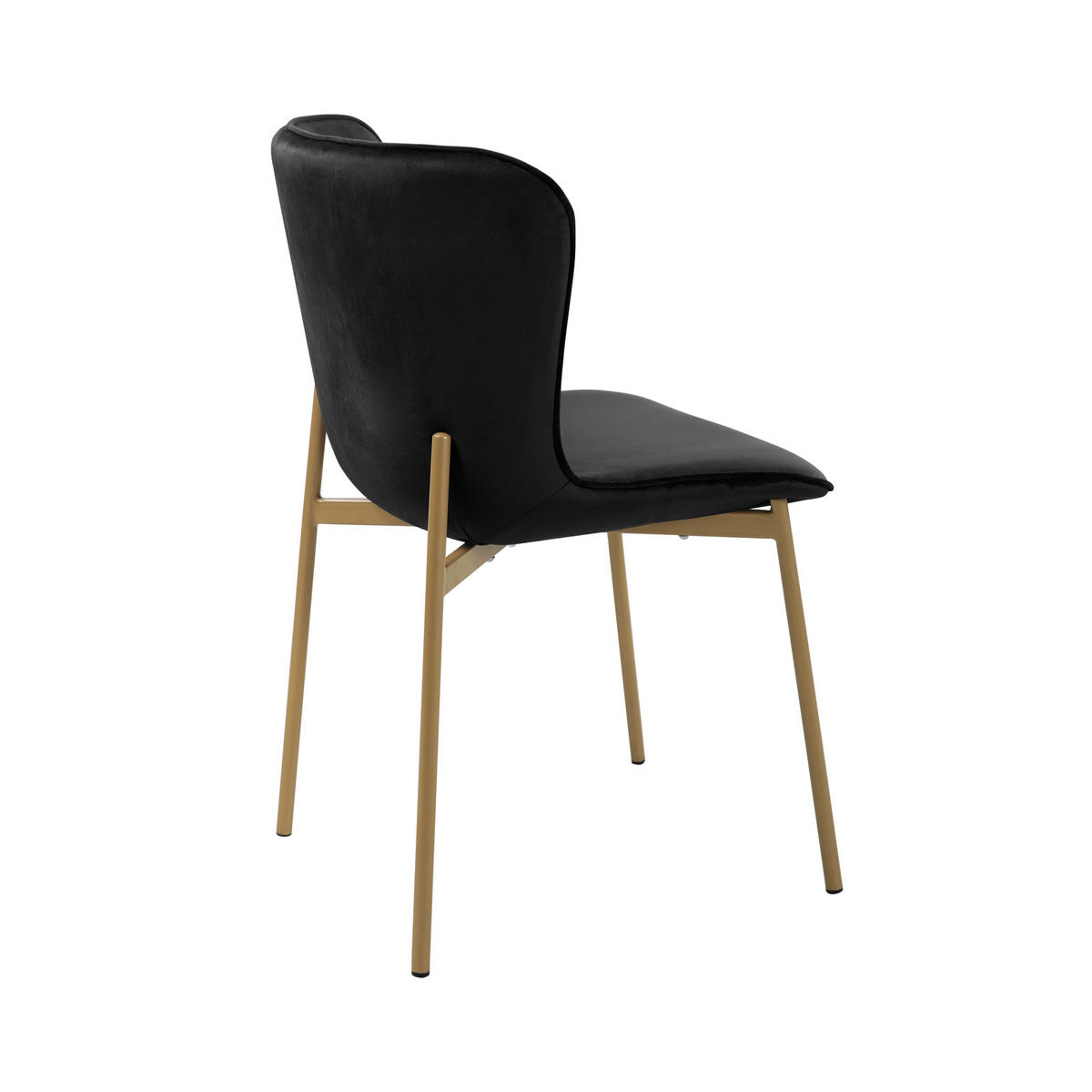 ESSZIMMERSTUHL MARY 2er Set - Goldfarben/Schwarz, Textil/Metall (50/81/50cm) - SVITA