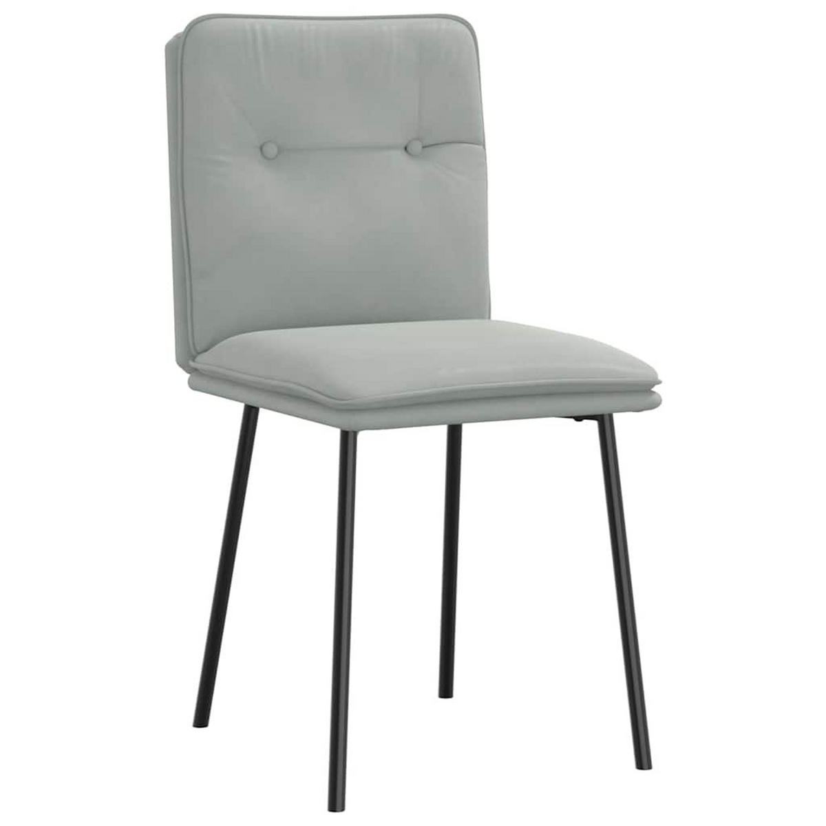 ESSZIMMERSTÜHLE 2 Stk. Hellgrau Samt 45*54*83cm - Hellgrau, Metall (45/83/54cm) - ZMH