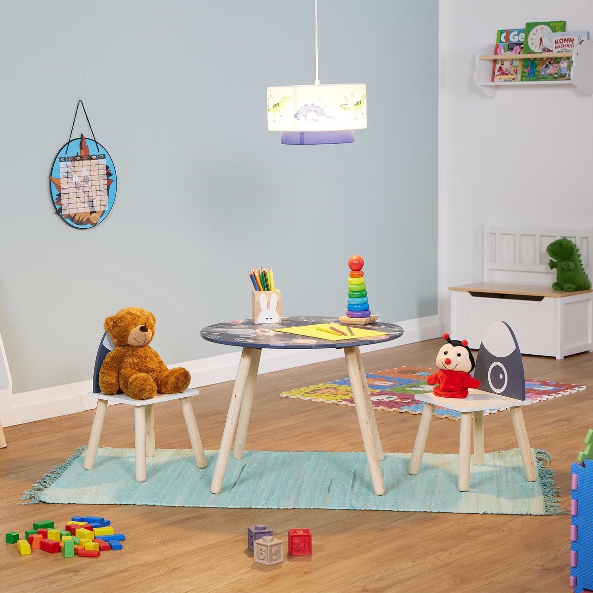 KINDERSITZGRUPPE - Multicolor, Holz/Holzwerkstoff (60/44.5/60cm) - Relaxdays