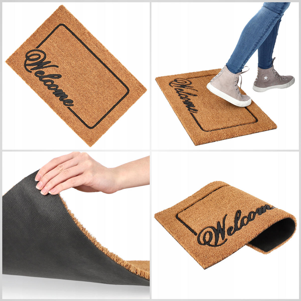 FUSSMATTE Willkommen 60 x 40 cm, braun - Braun, Kunststoff (60/40cm) - KADAX