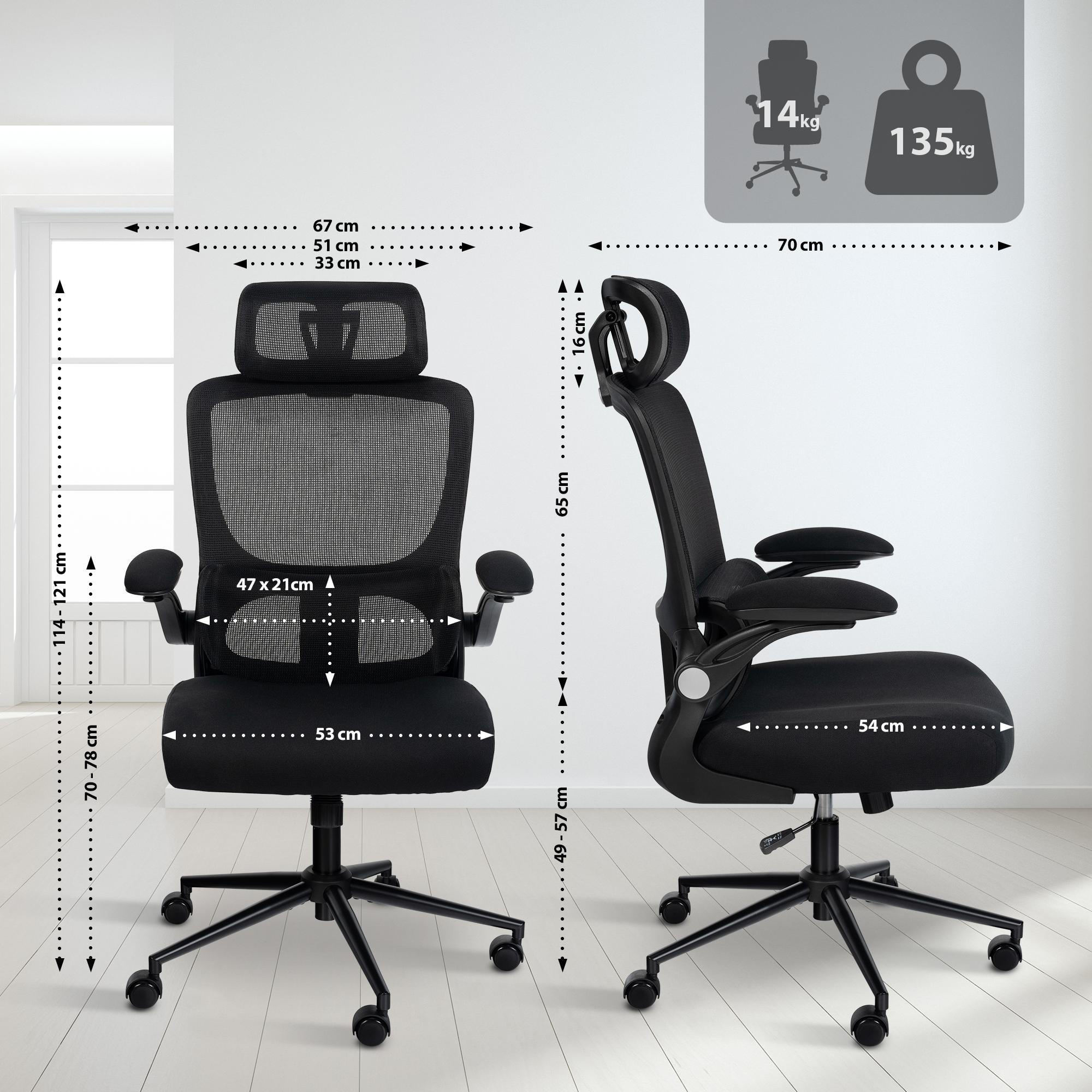 Thumbnail - CLP Drehstuhl, Schwarz, Textil, 67x114x70 cm, Arbeitszimmer, Bürostühle, Drehstühle