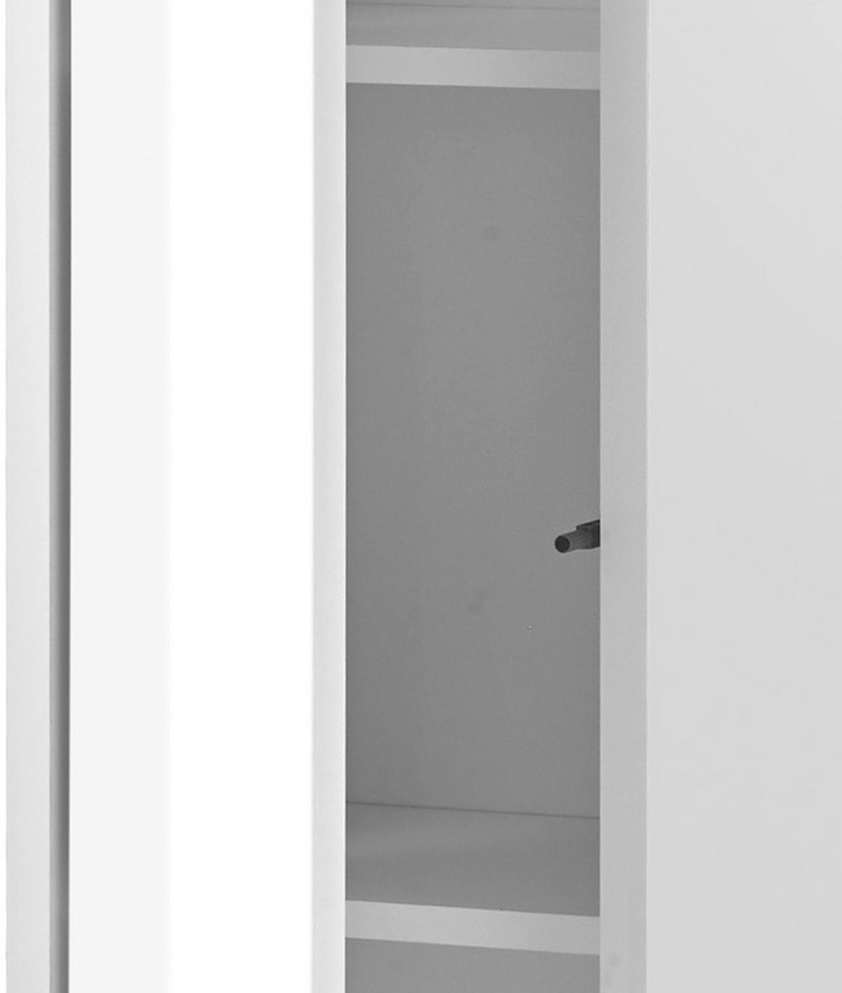 HOCHSCHRANK weiß Hochglanz hängend, Badschrank mit Push-to-Open - Weiß Hochglanz, Holzwerkstoff (30/119/30cm) - Furn.Design