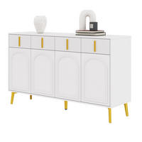SIDEBOARD 140/38/82 cm Weiß aus MDF mit 4 Türen und 4 Schubladen - Weiß, Holzwerkstoff (140/82/38cm) - OKWISH