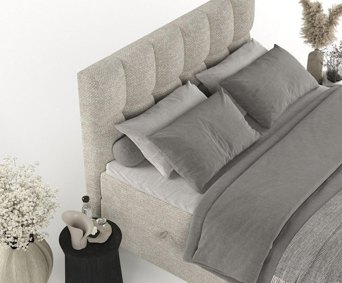 BOXBETT Ombre Beige 200/200 cm - Beige/Schwarz, Holz/Holzwerkstoff (200/200cm) - Maison de Reve
