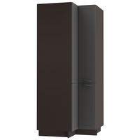 ECKVORRATSSCHRANK Kvantum D24N/207 Lava / Graphit Matt - Dunkelgrau/Anthrazit, Holz/Holzwerkstoff (90/207/90cm) - Feldmann-Wohnen