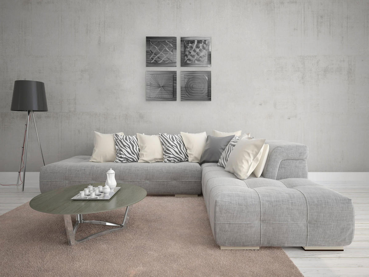 WANDDEKO Silber 74/74 cm - Silberfarben, Metall (5.6/74/3cm) - KUNSTLOFT