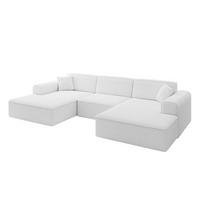 WOHNLANDSCHAFT IREA-U1-v3 - 303x171x79 cm Weiß - Weiß, Holzwerkstoff/Textil (303/79/171cm) - ALTDECOR