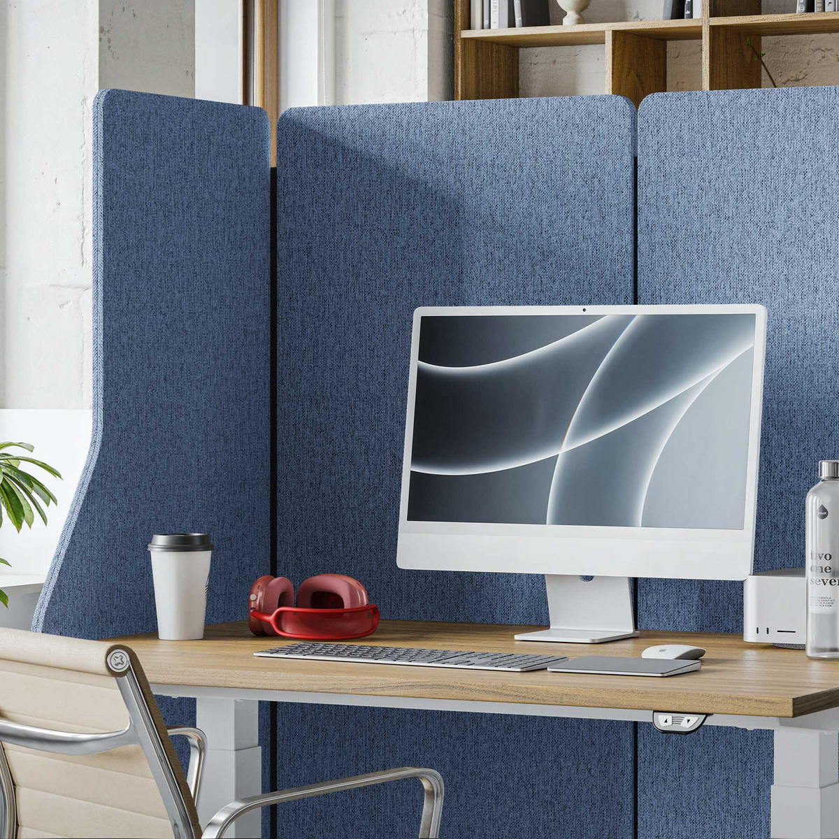 AKUSTIKSCHUTZWAND SADIE - Blau, Metall (240/145/2cm) - Jan Nowak