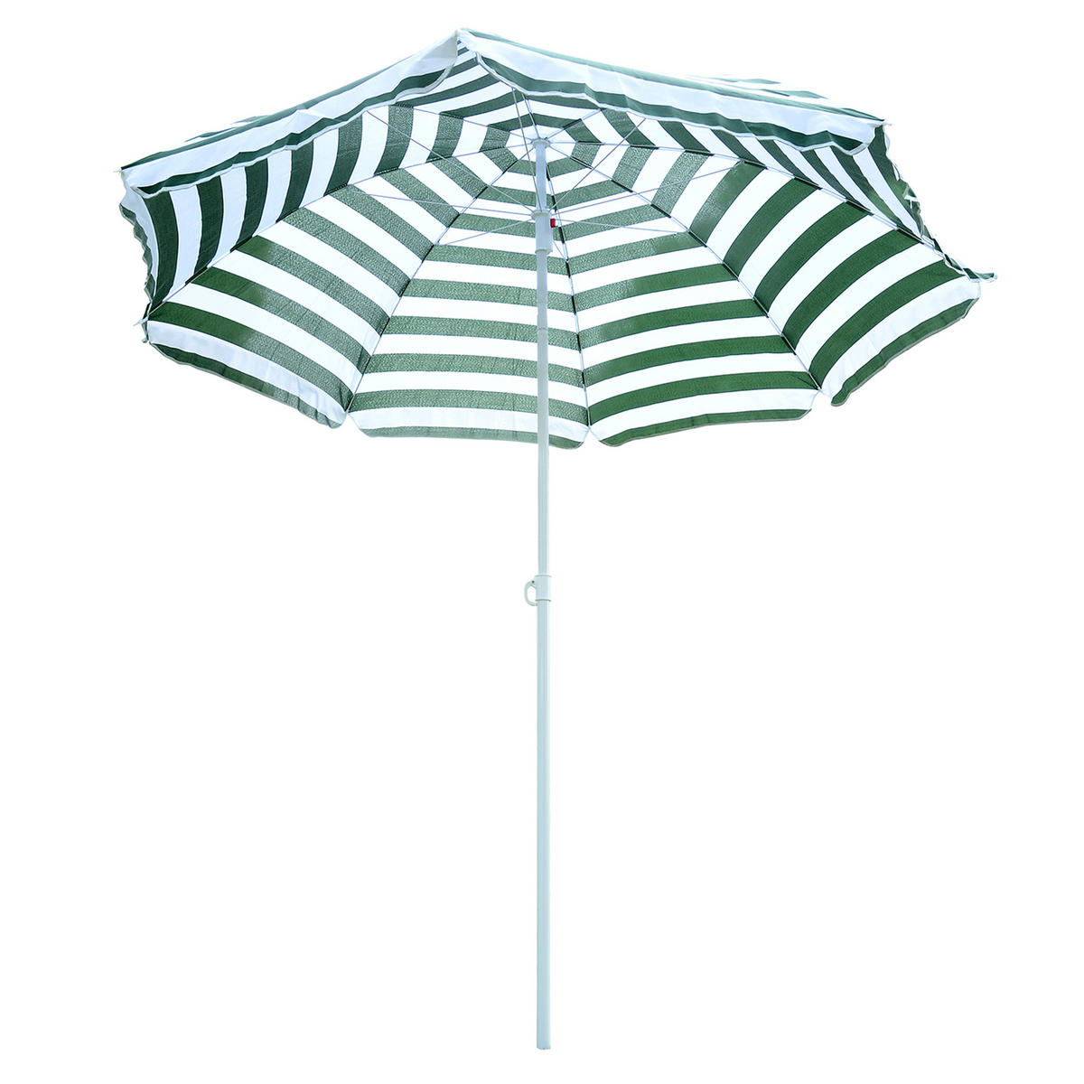 STRANDSCHIRM DE-11410 neigbar, octogonal, 180 cm Grün-Weiß gestreift - Grün, Textil (180/180cm) - ComfortXL