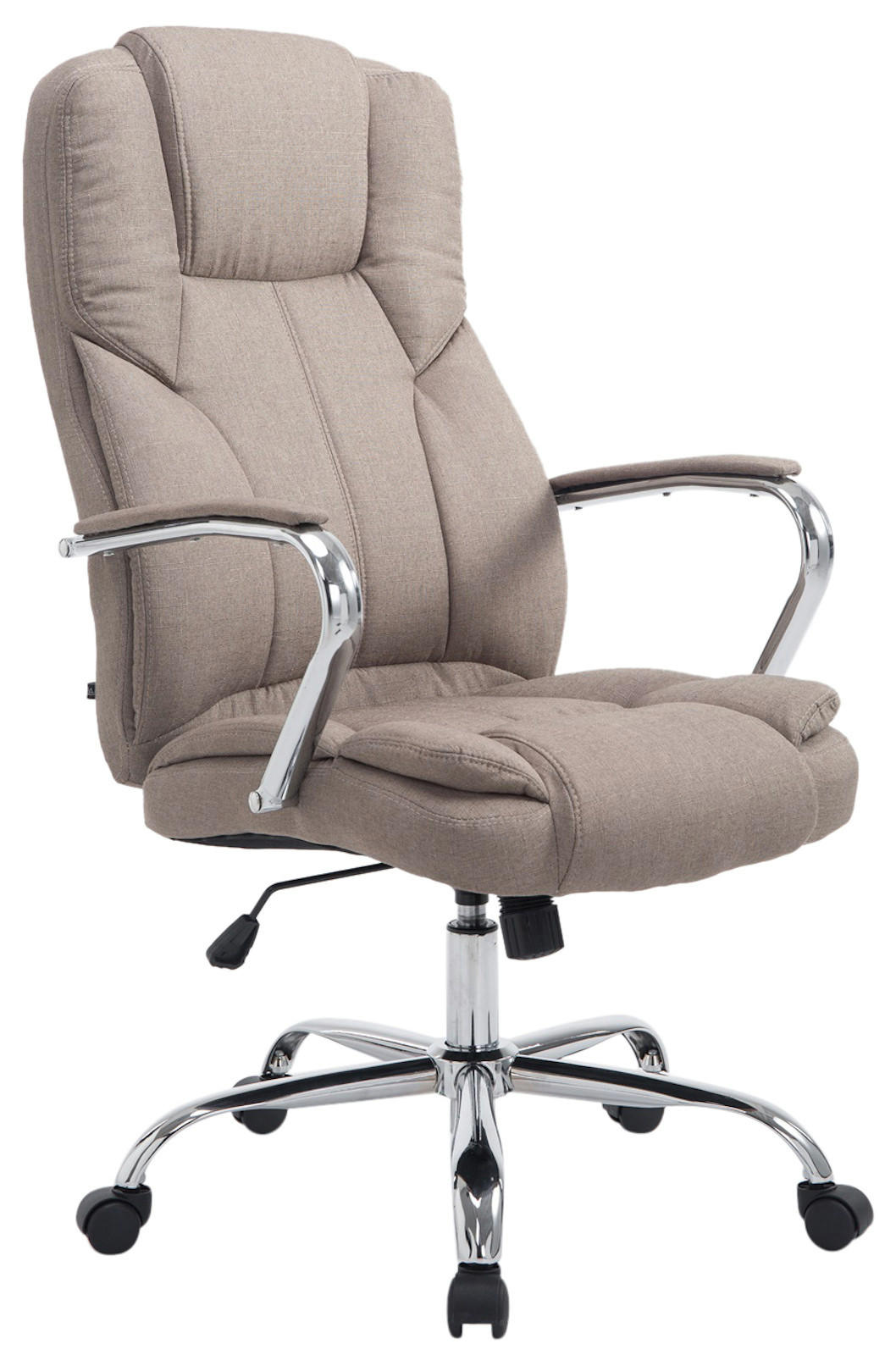 BÜROSTUHL JUBEL Stoff 115x62x70 Taupe Stoff Metall - Taupe, Textil/Metall (62/115/70cm) - DELUKE