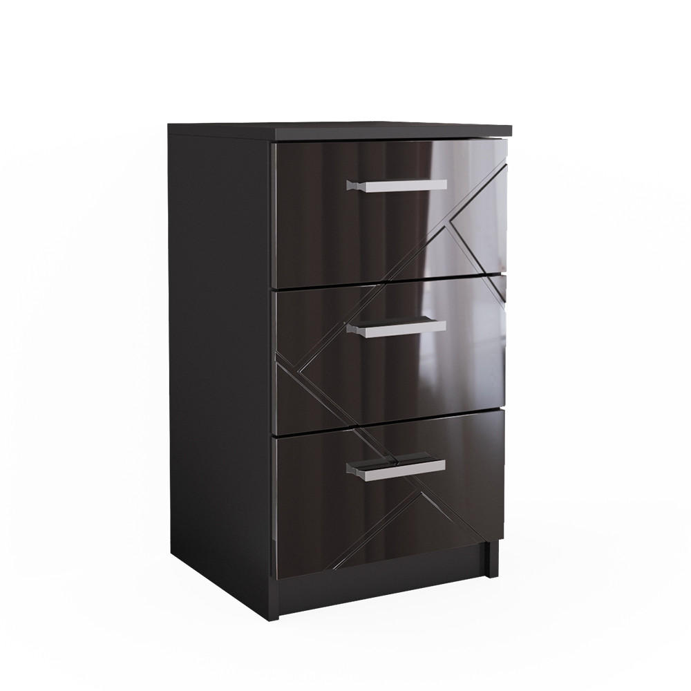 NACHTTISCH Irma Schwarz 37.6 x 66 cm - Schwarz, Holzwerkstoff (35.5/66/37.6cm) - Vicco