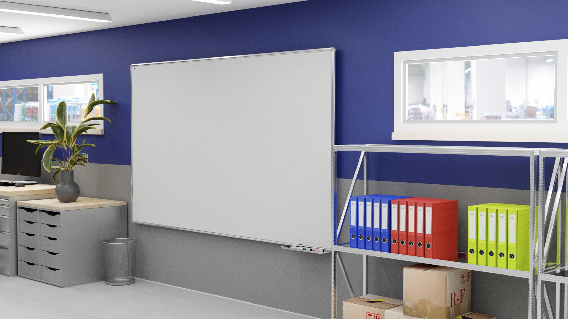 WHITEBOARD Magnetisch 80x50cm - PREMIUM EXPO Alurahmen - Weiß, Metall (80/50/1.6cm) - ALLboards