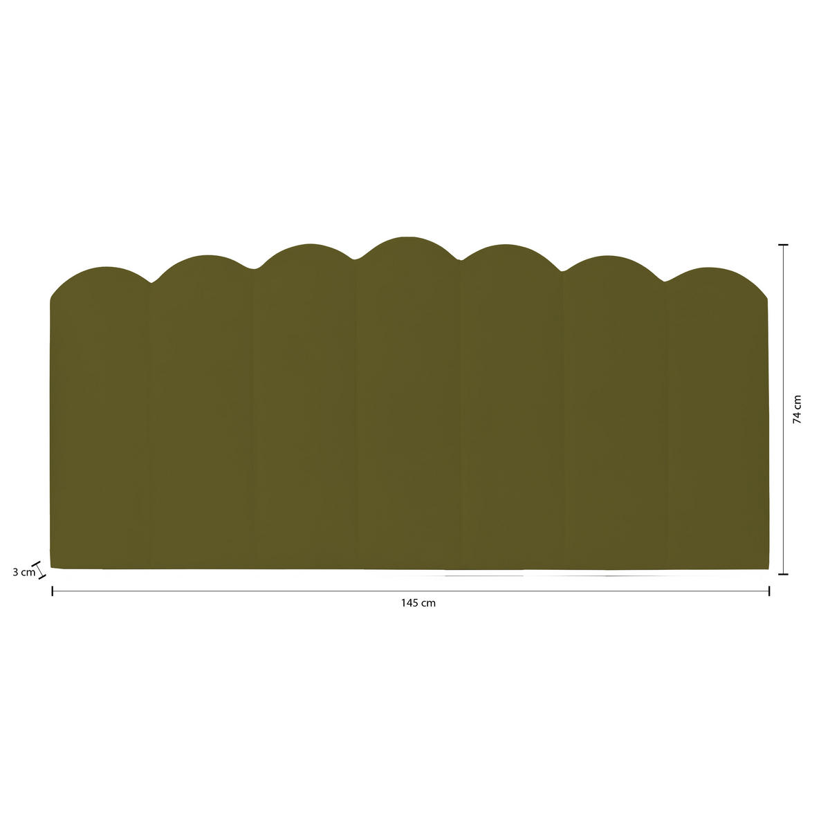 KOPFTEIL aus Salbeigrünem Samt 145/74/3 cm SHELL - Grün, Textil (145/74/3cm) - RNT By Really Nice Things