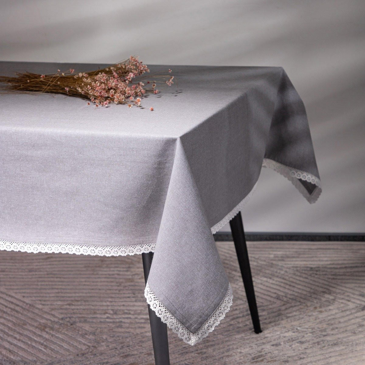 TISCHTUCH Asen grau 130/180 cm - Grau, Textil (130/180cm) - Homla