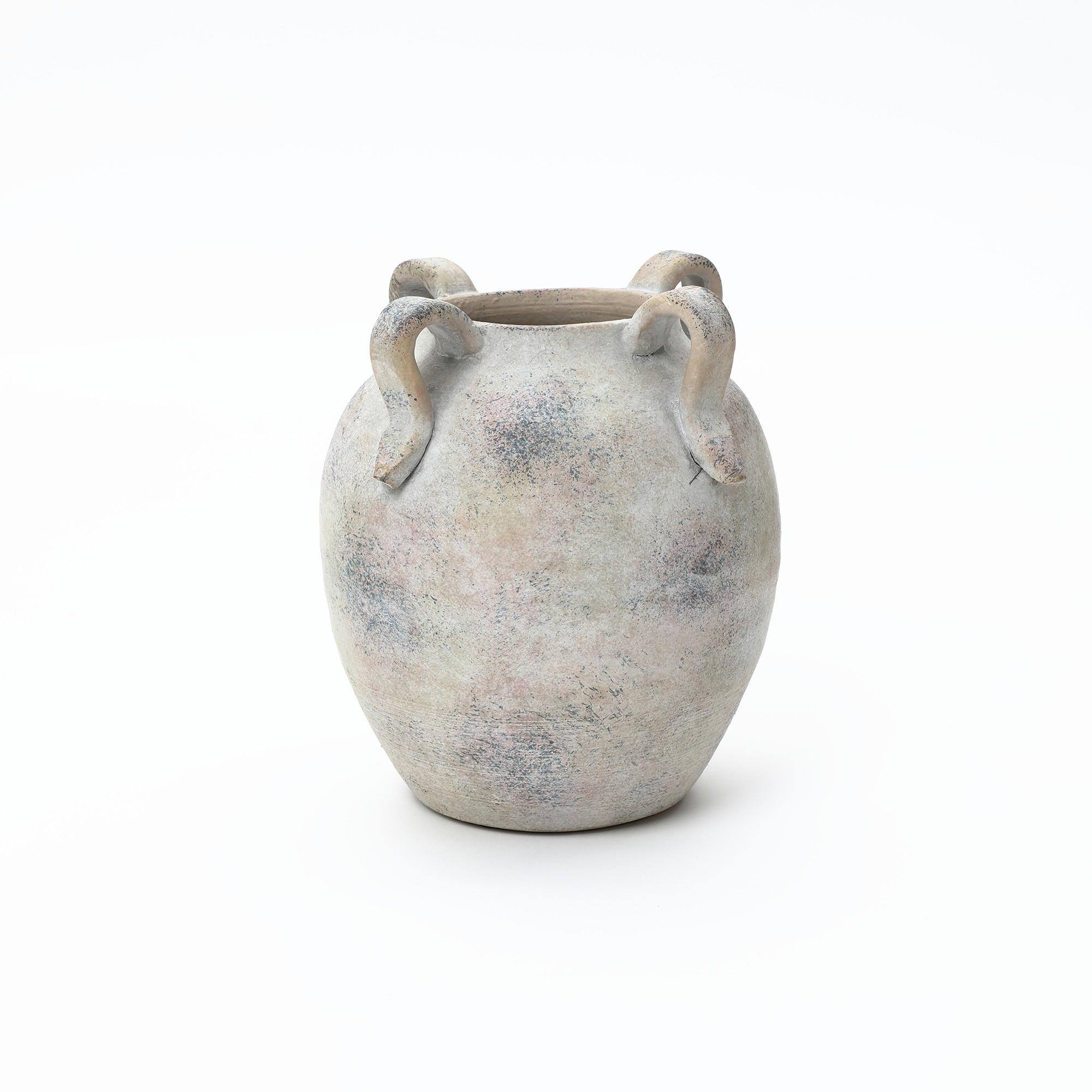 Hometopia Terrakotta-Vase Weiß 23 cm