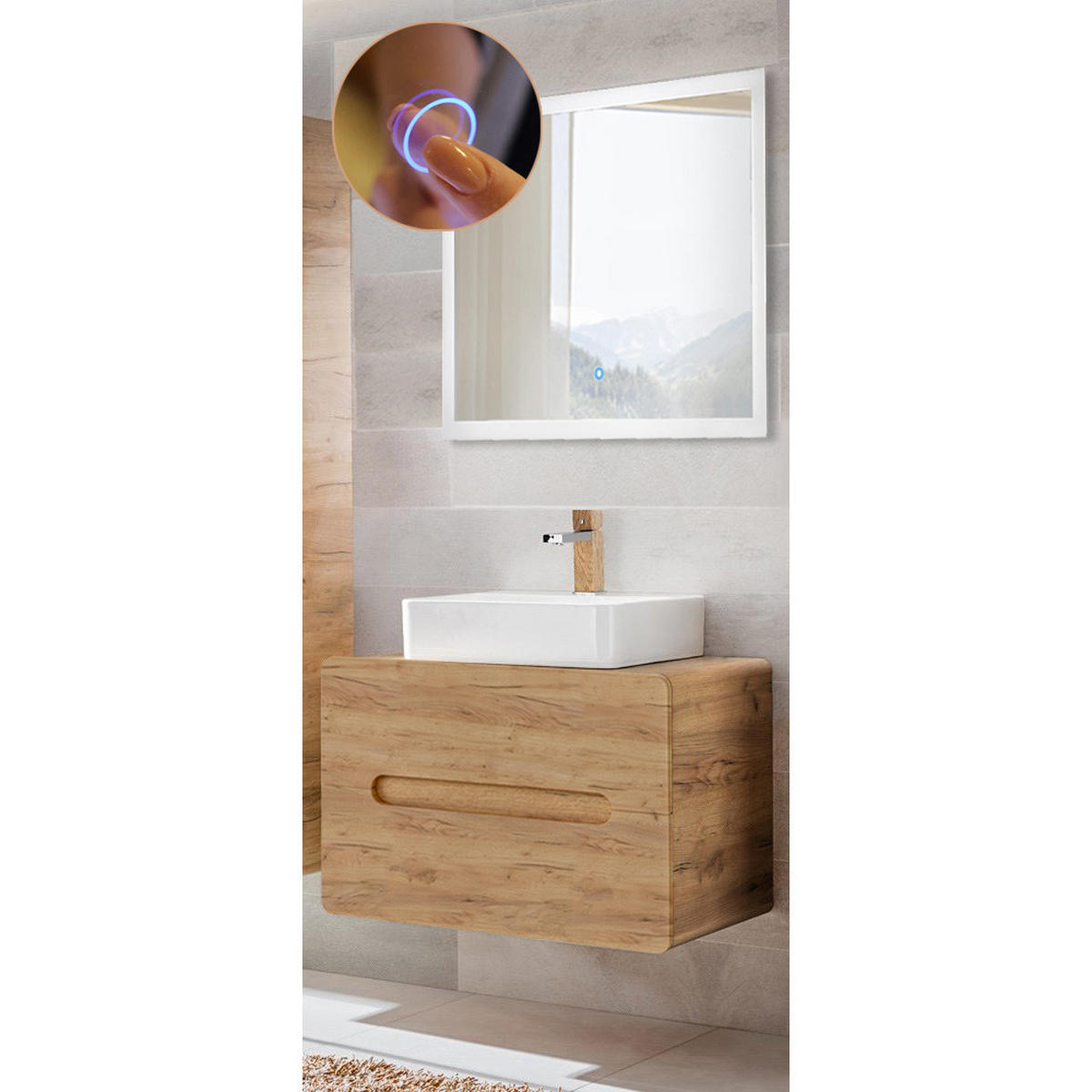 BADMÖBEL-SET 2-TLG. Luton-56 - Braun, Holzwerkstoff (80/200/46cm) - Lomado